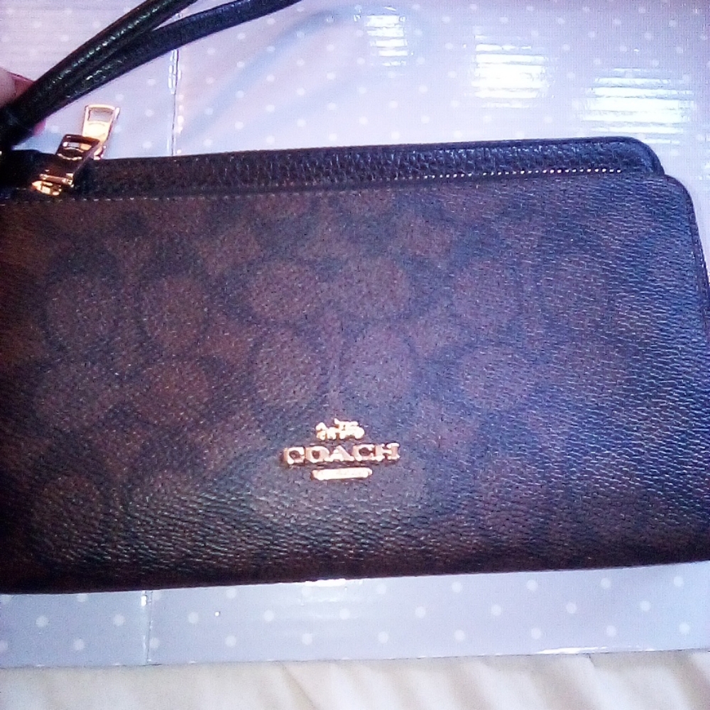 Coach Brown Wristlet
